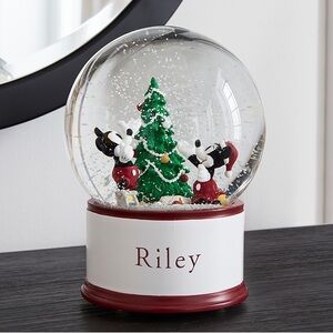 SALE! New! Retired “Pottery Barn Kids” Mickey and Minnie Christmas Snow Globe!
